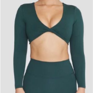 Sierra Crop (long sleeve) | forest green